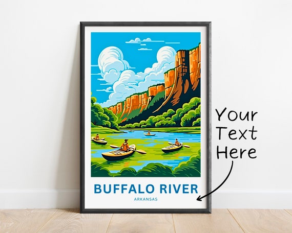 Personalized Buffalo River Travel Print Buffalo River Poster Arkansas Wall Art Framed Present Gift Arkansas Present
