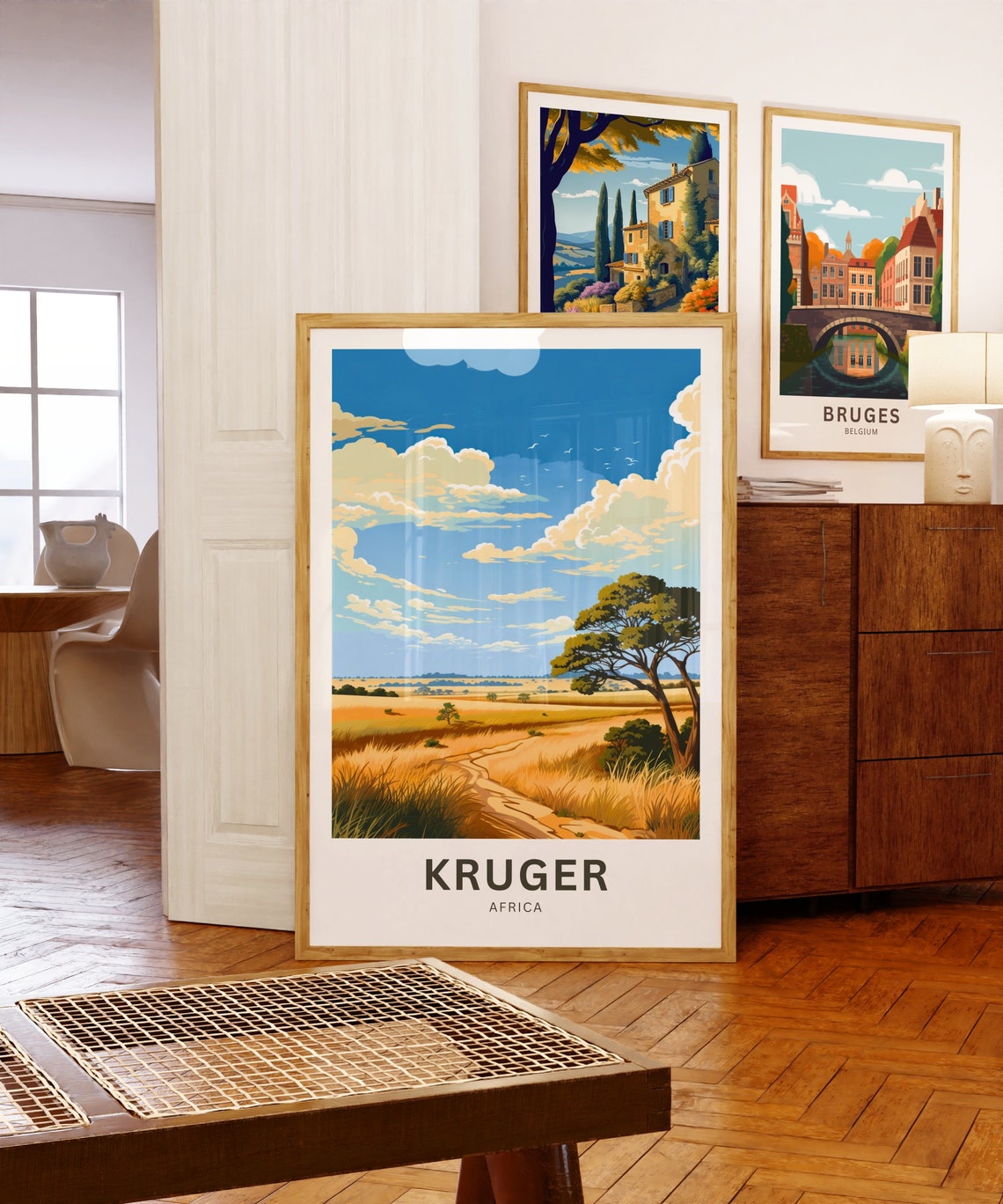 Kruger Africa Safari Path Grassland Bird Sky Nature Travel Poster - Image 5