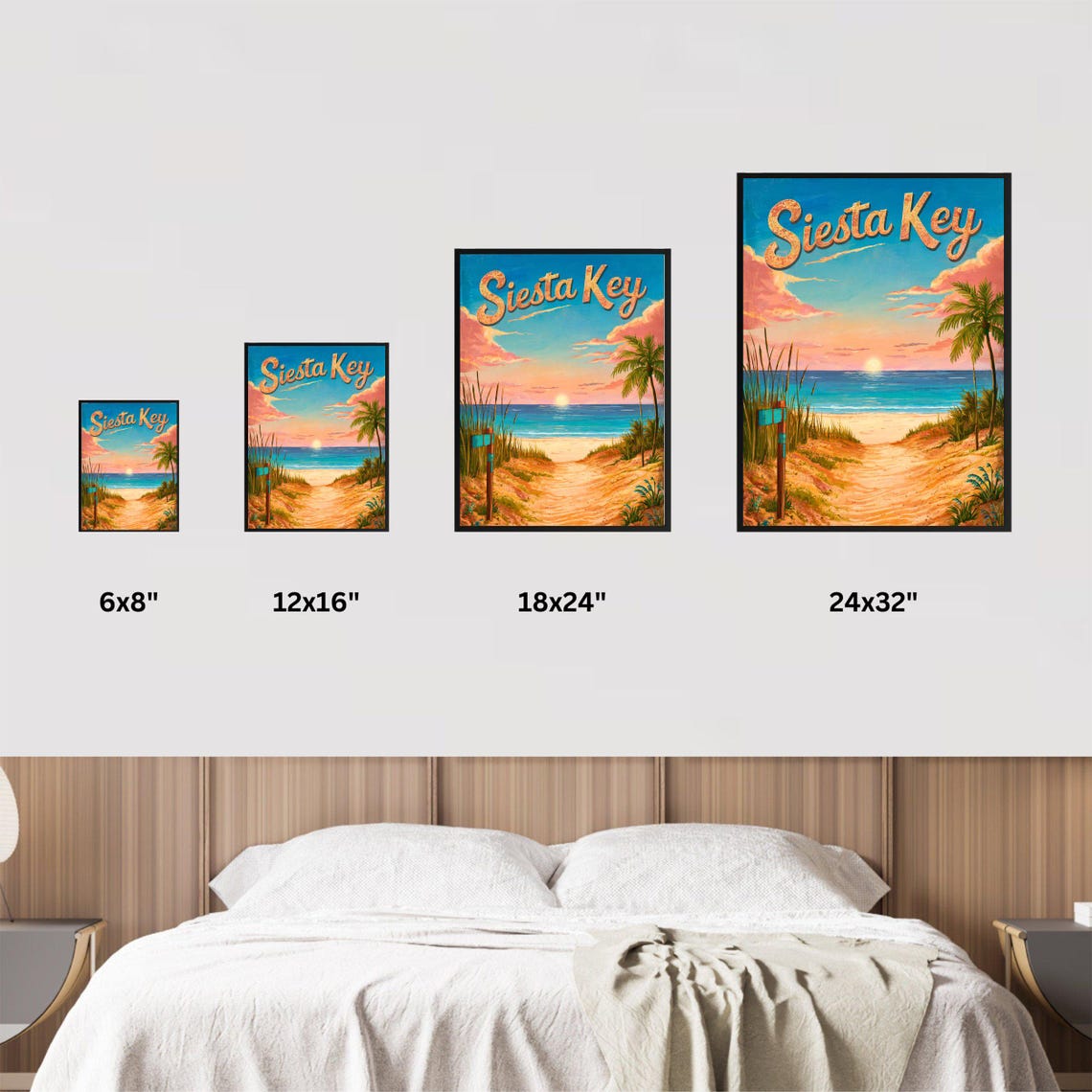 Siesta Key Florida Vintage Sunset Beach Dune Path Travel Poster - Image 2