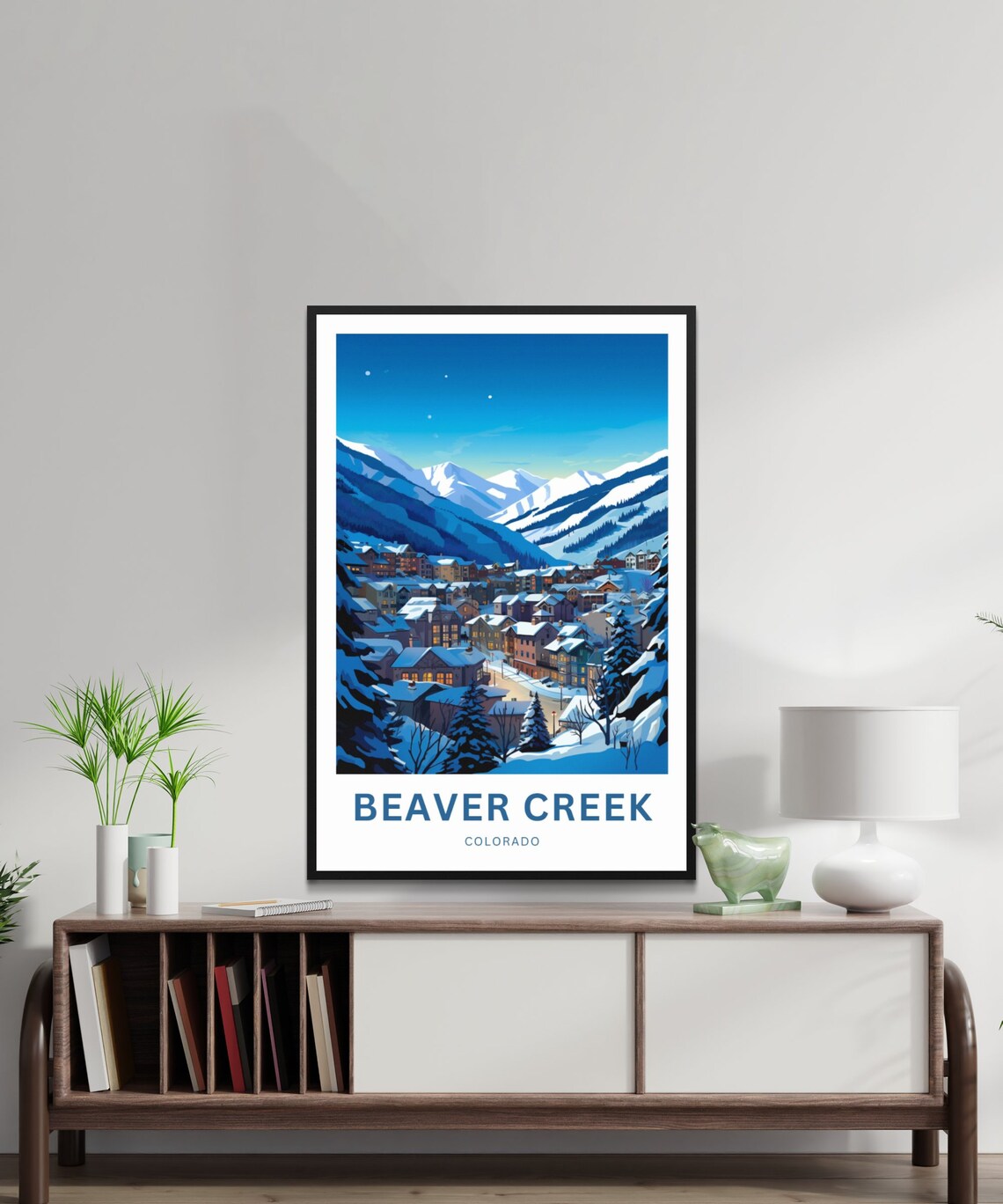 Personalized Beaver Creek Colorado Snowy Village Custom Travel Poster - Image 2