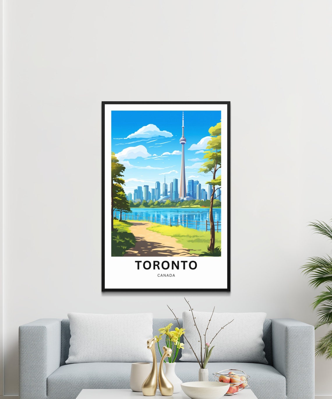 Toronto Canada CN Tower Waterfront Park Skyline Travel Poster - Image 3