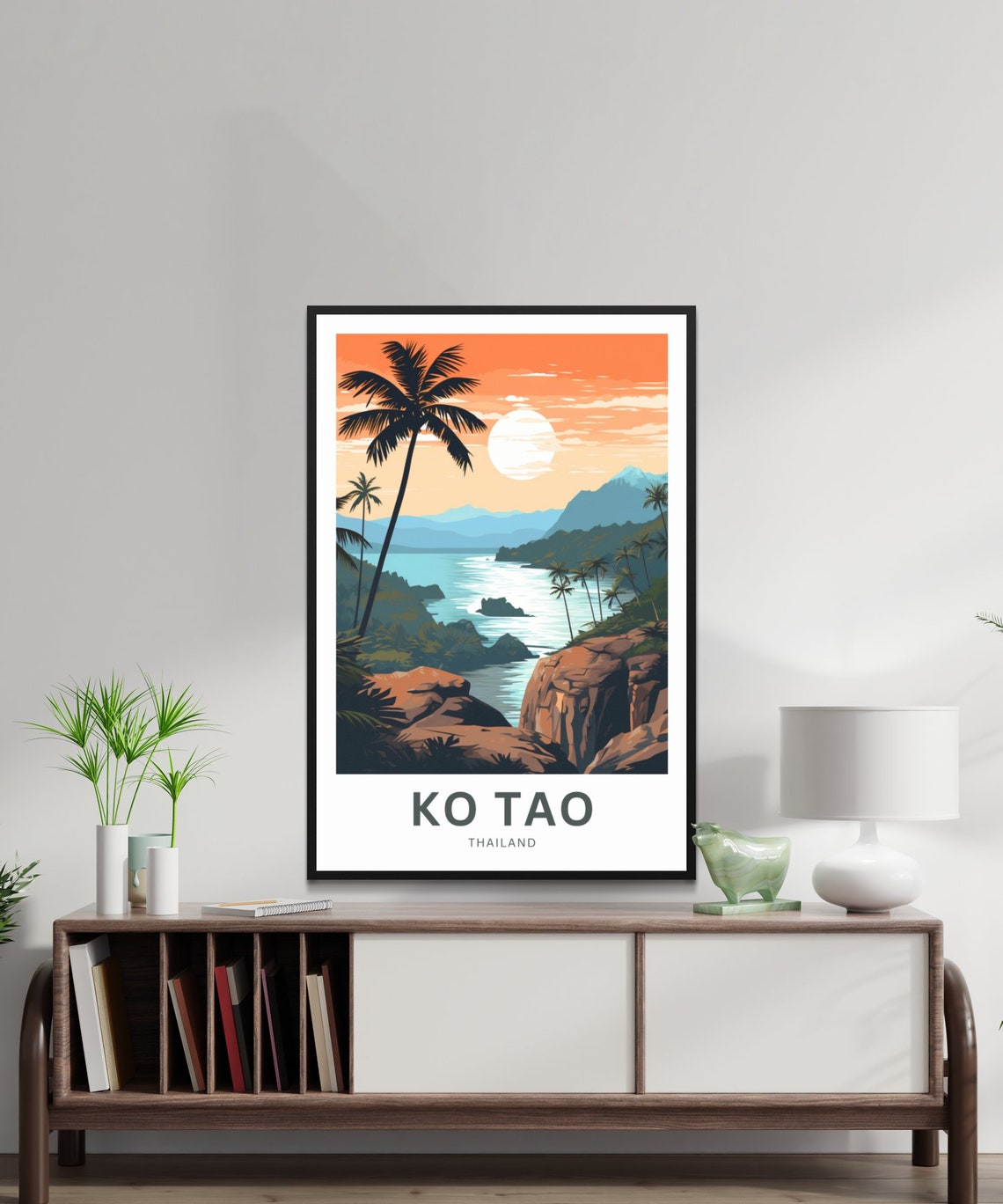 Personalized Ko Tao Thailand Tropical Sunset Custom Travel Poster - Image 2