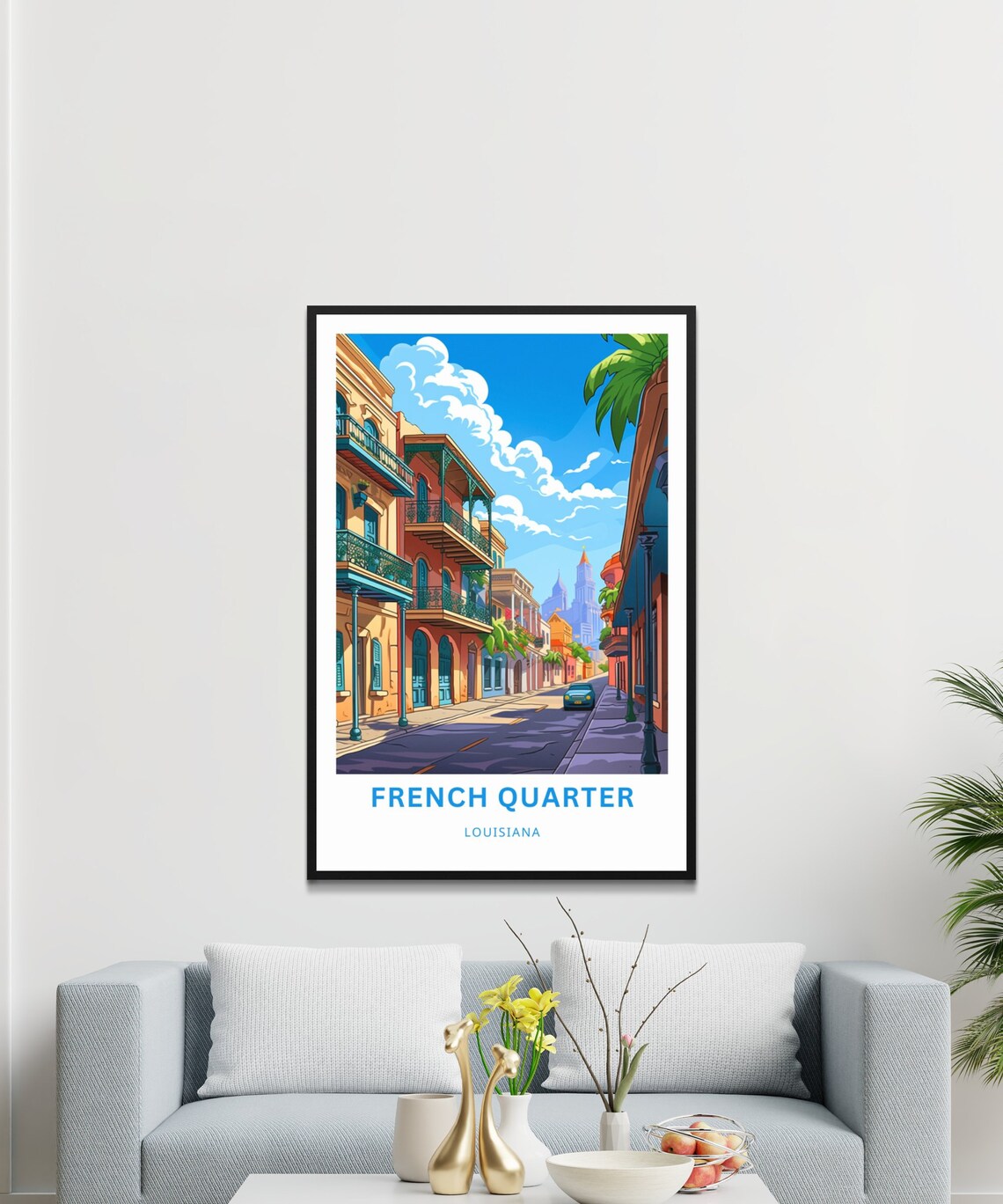 Personalized French Quarter Louisiana Balconies Custom Travel Poster - Image 3