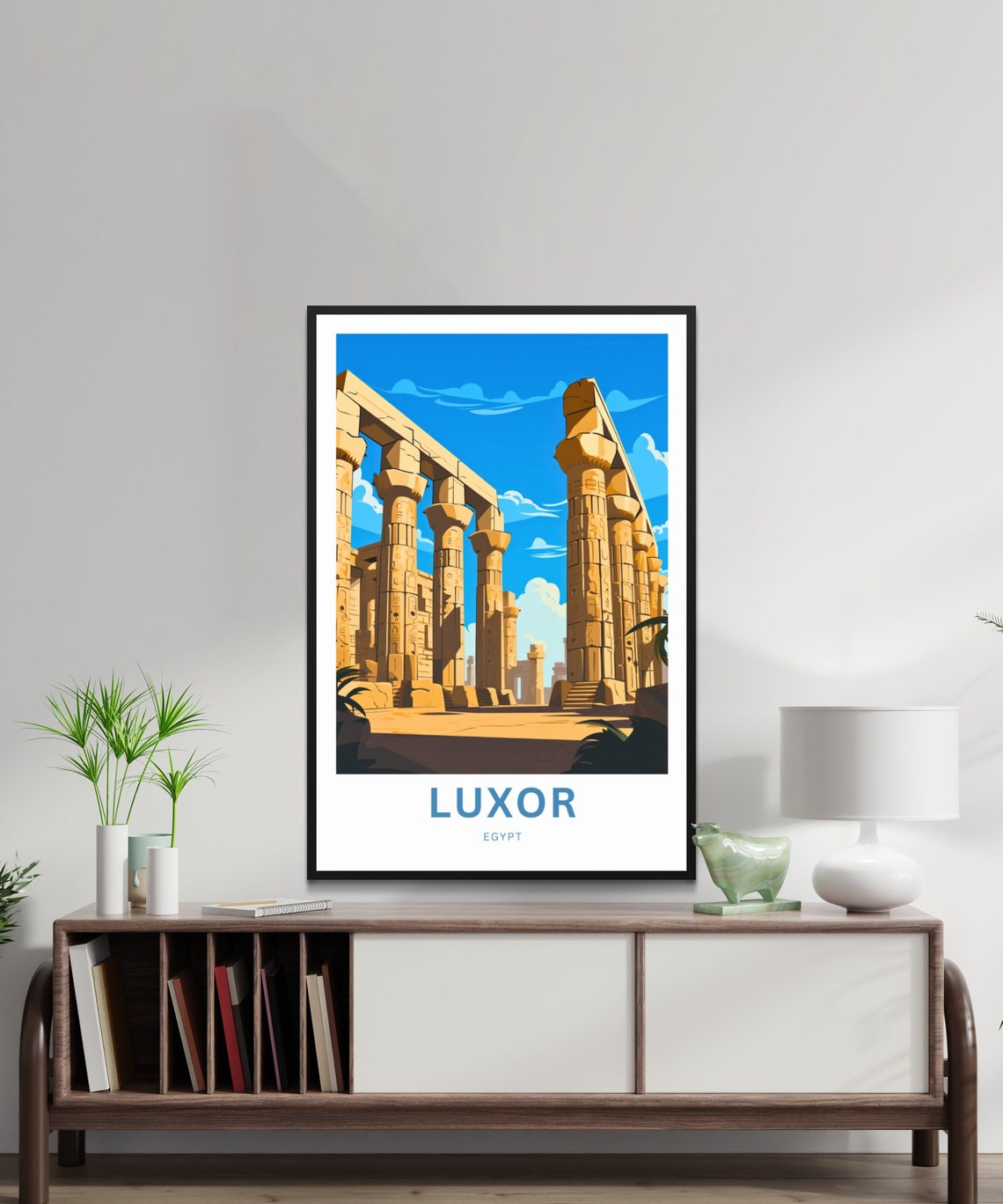 Luxor Egypt Karnak Temple Columns Under Blue Sky Personalized Poster - Image 2