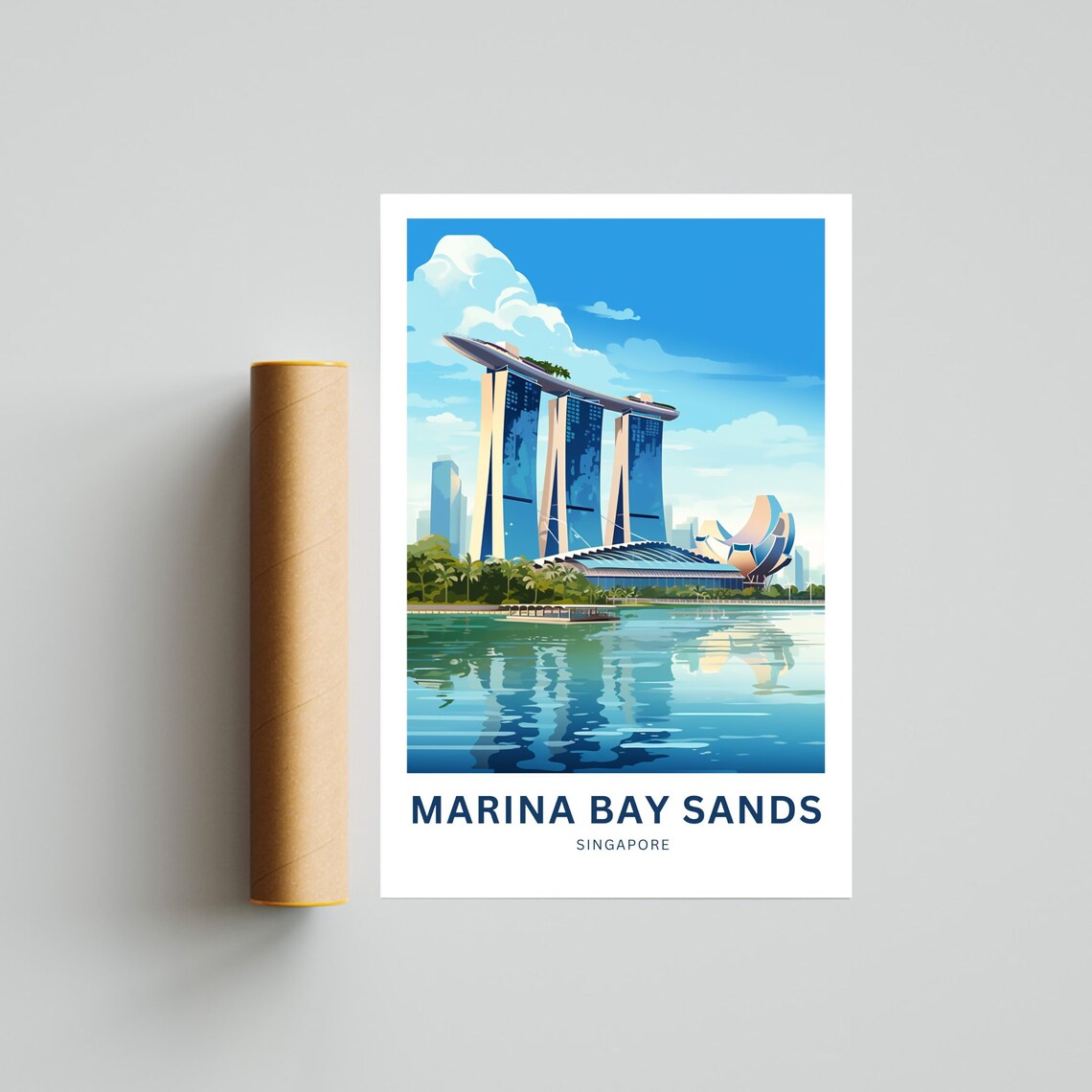 Marina Bay Sands Singapore Harbor Resort Skyline Travel Poster - Image 4