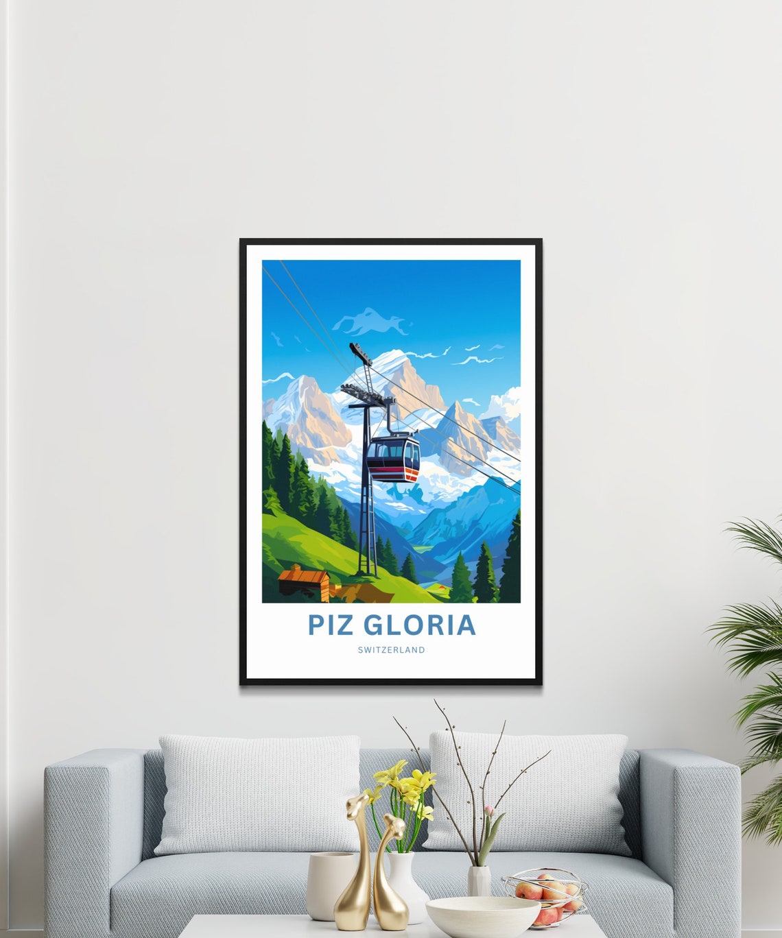 Personalized Piz Gloria Switzerland Cable Car Mountain Poster - Image 3