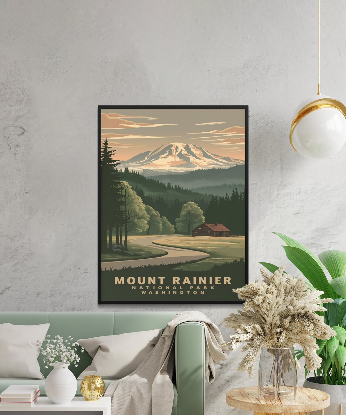 Mount Rainier National Park Washington Poster with Sunrise Road Scene - Image 2