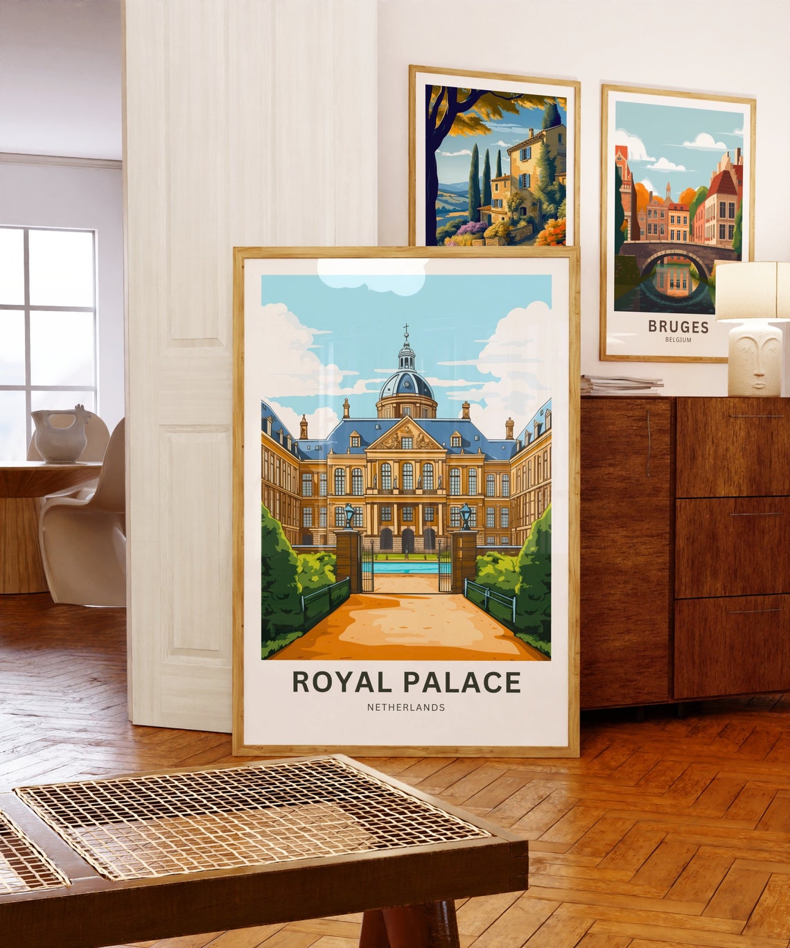 Royal Palace Netherlands Grand Courtyard Gate Custom Text Poster - Image 3
