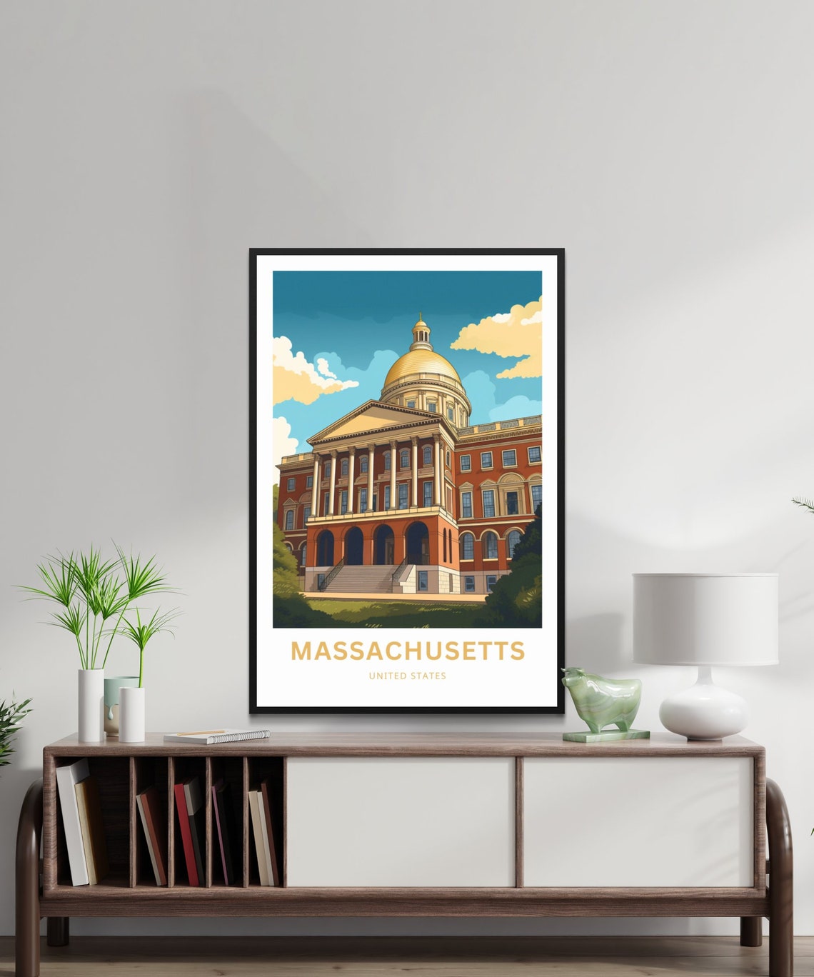 Massachusetts State House Golden Dome Personalized Travel Poster - Image 2