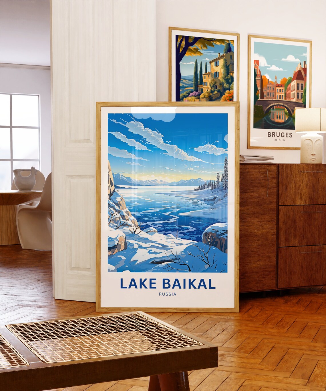 Lake Baikal Russia Frozen Winter Lake Personalized Travel Poster - Image 5