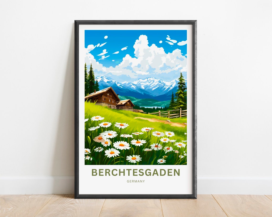 Berchtesgaden Germany Rustic Chalet Wildflower Mountain Poster