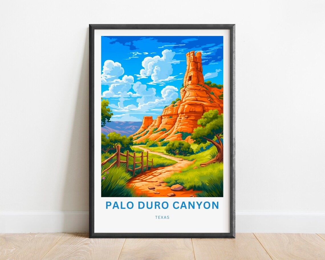 Palo Duro Canyon Texas Red Rock Spire Desert Trail View Poster