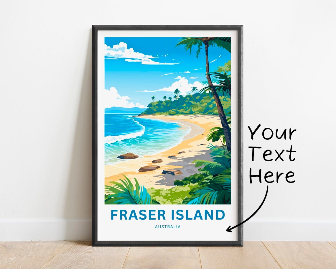 Personalized Fraser Island Tropical Beach Palms Custom Text Poster