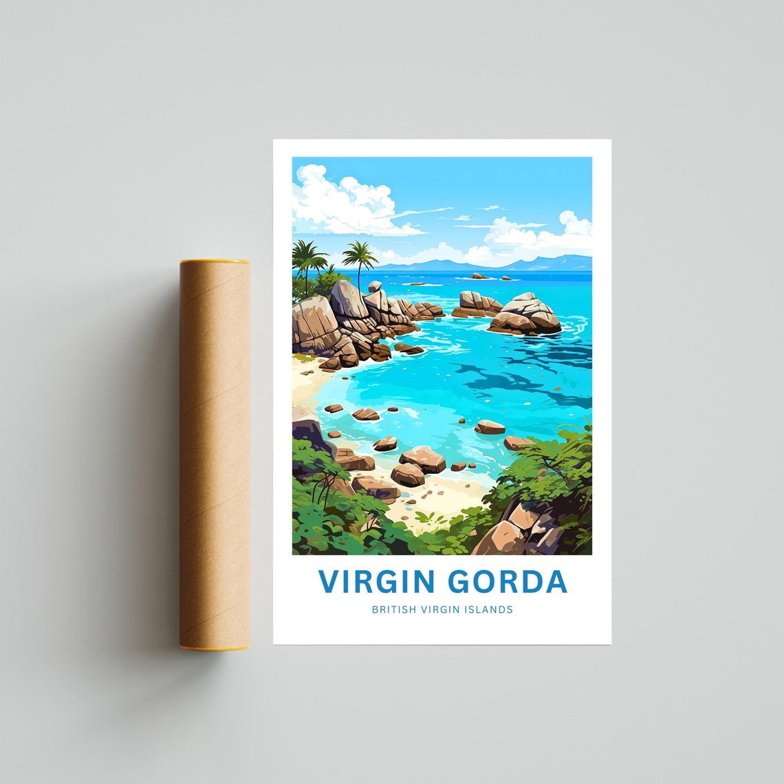 Virgin Gorda British Virgin Islands Rocky Cove Beach Paradise Poster - Image 4