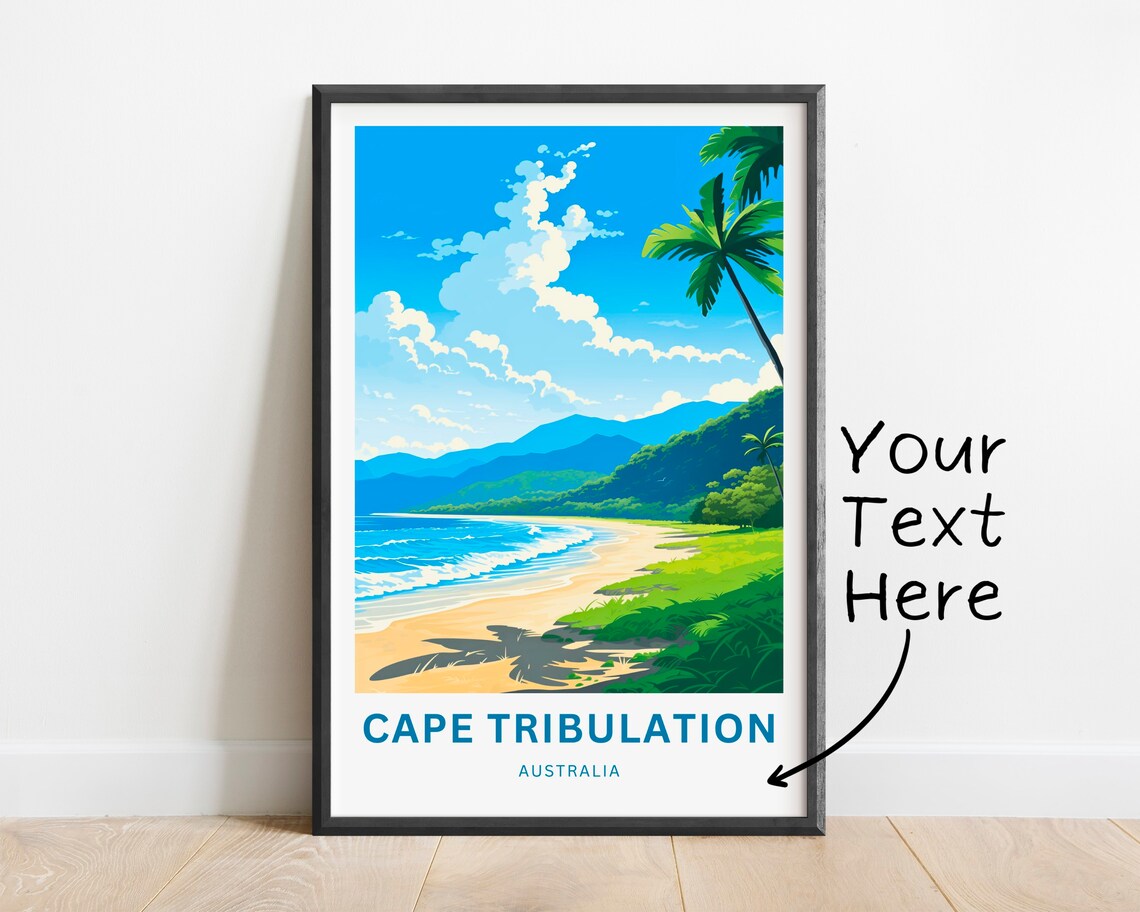 Cape Tribulation Australia Golden Sandy Bay Vintage Travel Poster - Image 4
