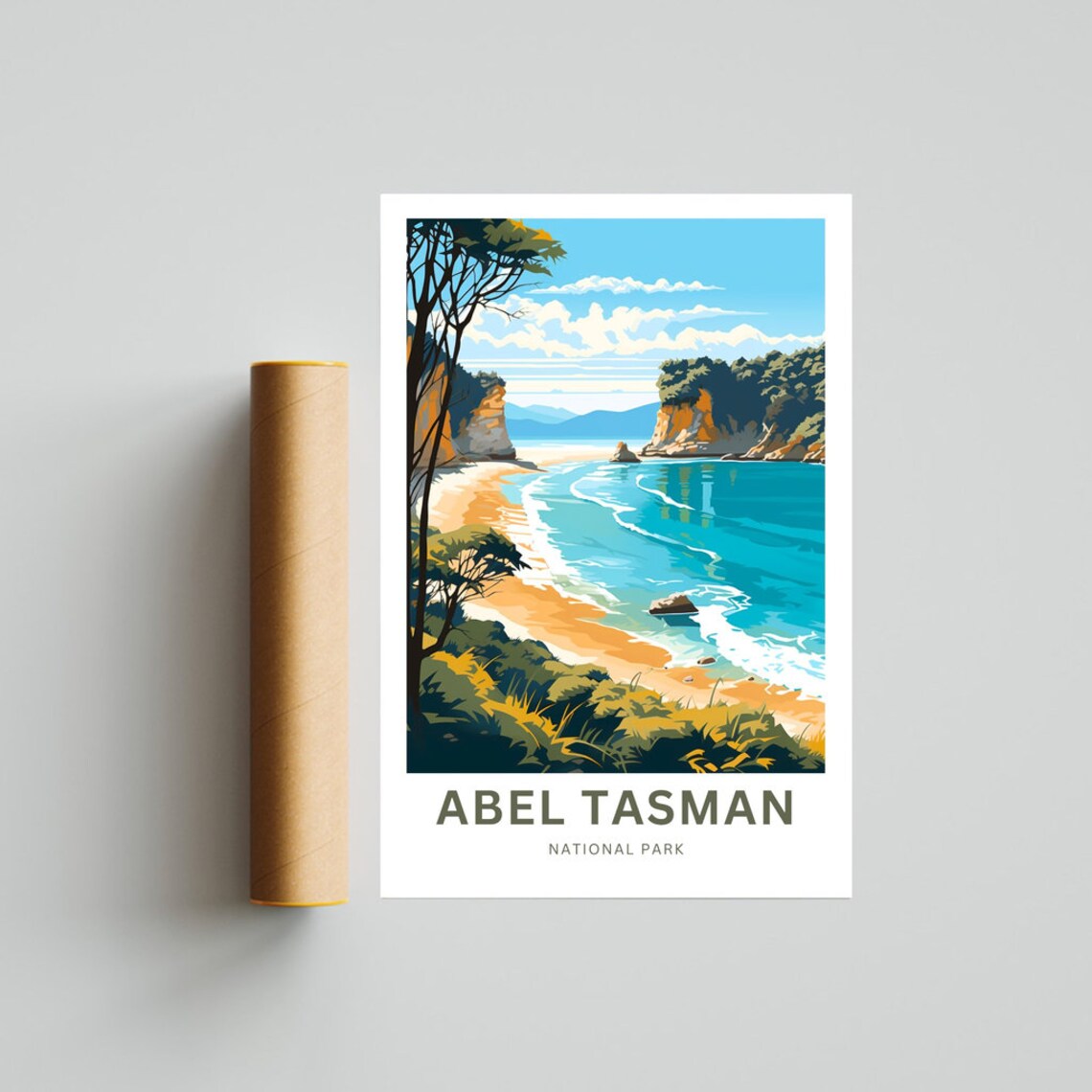 Abel Tasman National Park Golden Beach Cliffs Scenic Travel Poster - Image 4