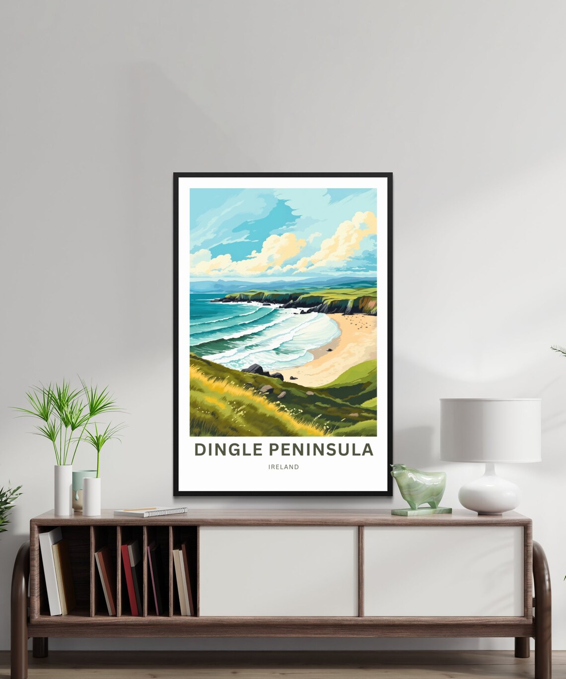Dingle Peninsula Ireland Golden Hill Cove Beach Waves Travel Poster - Image 2