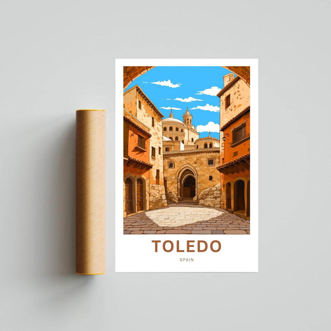 Personalized Toledo Spain Old Town Street Cathedral Custom Poster - Image 2