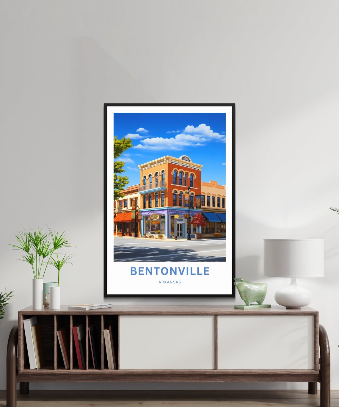Bentonville Arkansas Historic Downtown Brick Corner Travel Poster - Image 2