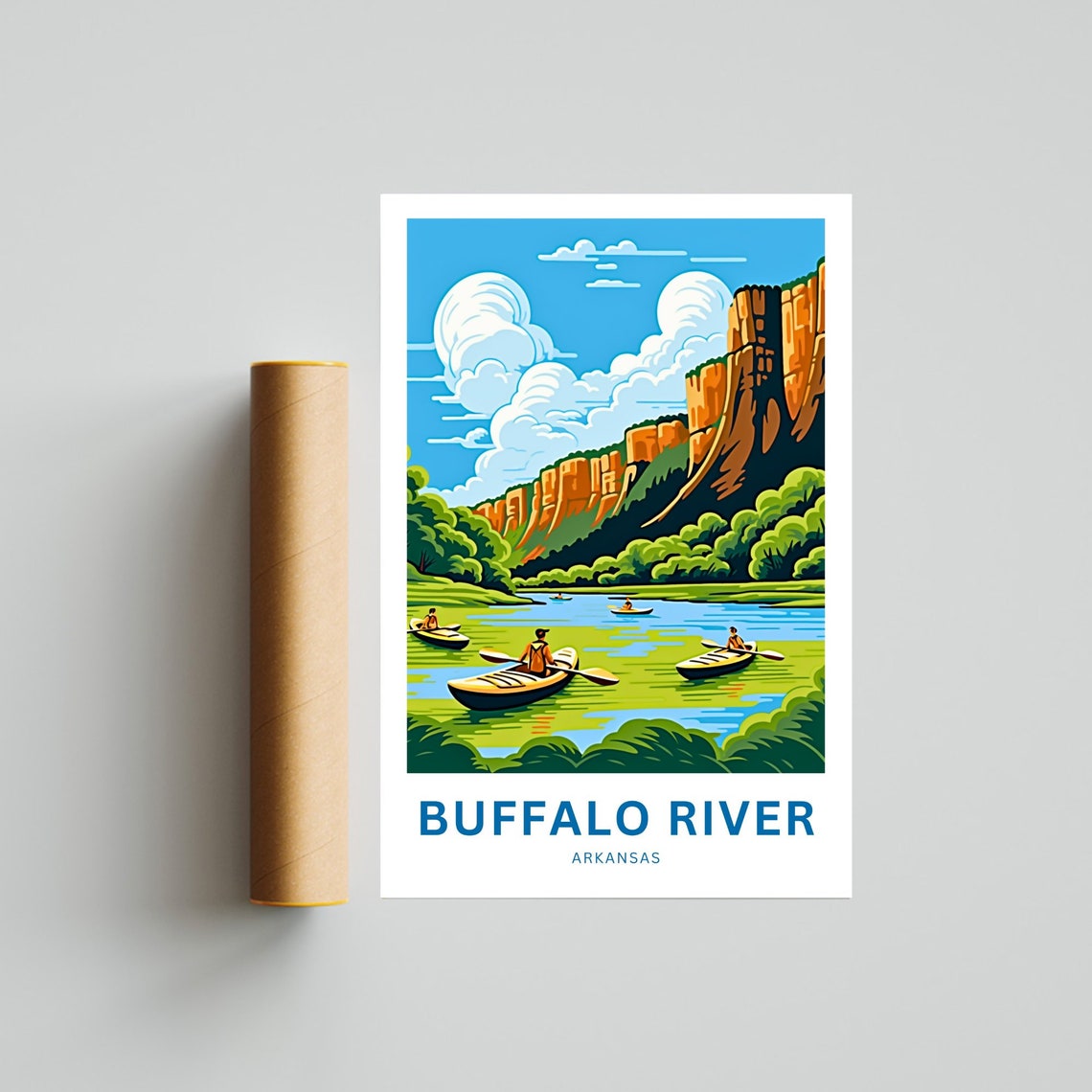 Buffalo River Travel Print Buffalo River Poster Arkansas Wall Art Framed Present Gift Arkansas Present - Image 4