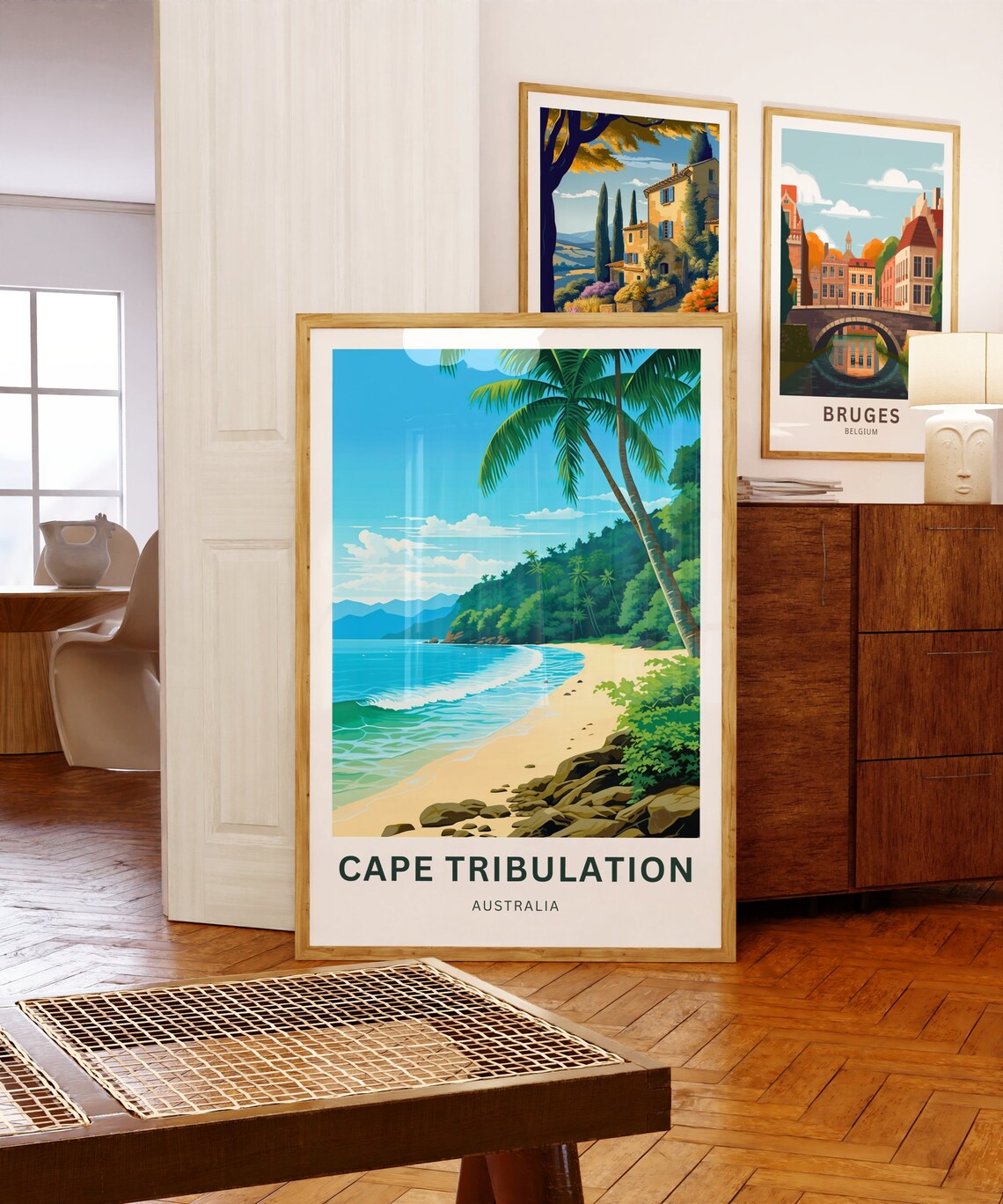Cape Tribulation Australia Curving Palm Beach Vintage Travel Poster - Image 5