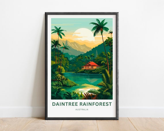 Daintree Rainforest Travel Print Poster Queensland Australia Wall Art Framed Present Gift