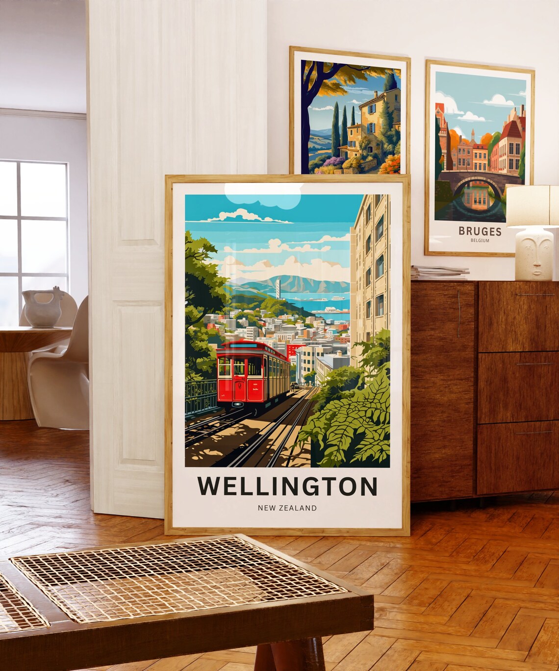Wellington Cable Car Harbor View Custom New Zealand Travel Poster - Image 5