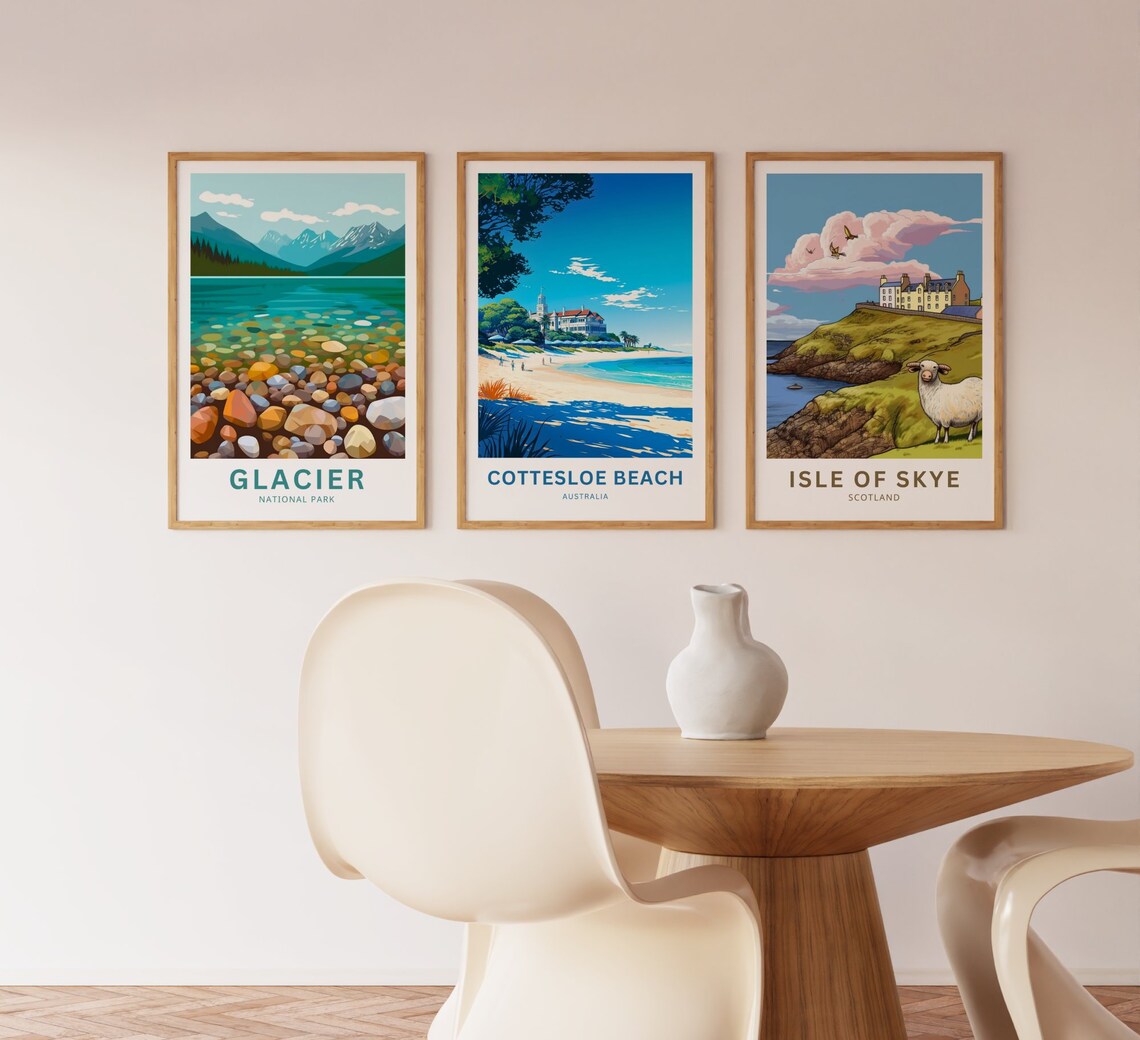 Cottesloe Beach Australia Sunny Shoreline Surf Scene Travel Poster - Image 3
