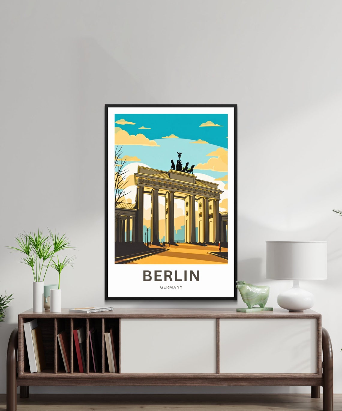 Berlin Germany Brandenburg Gate Quadriga Sunset Skyline Poster - Image 2