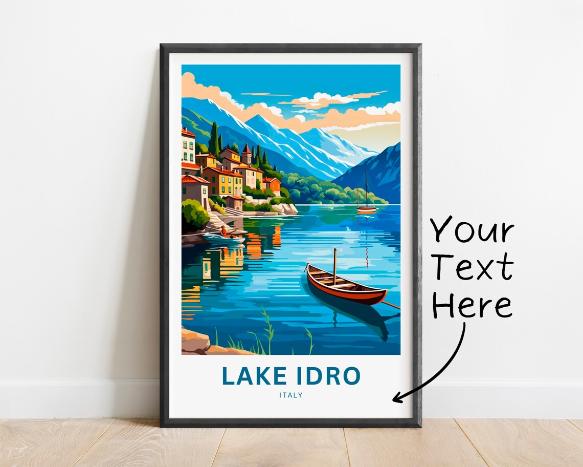 Lake Idro Blue Water Lakeside Village Alpine Peaks Italy Poster