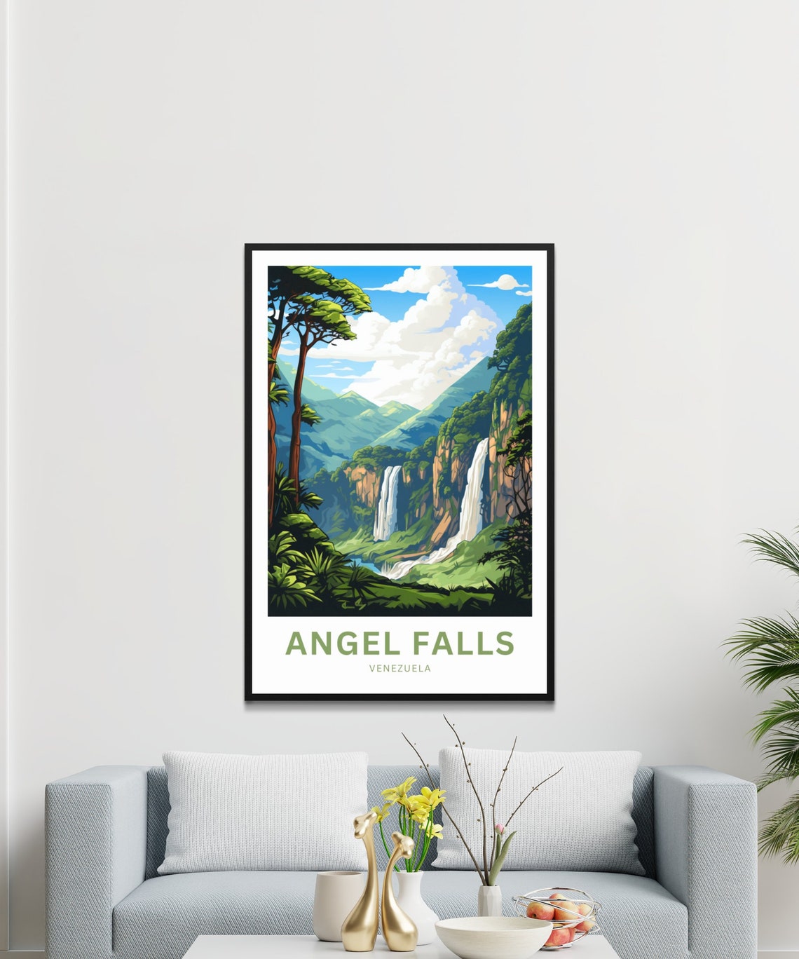 Angel Falls Venezuela Jungle Waterfalls Scene Personalized Poster - Image 3