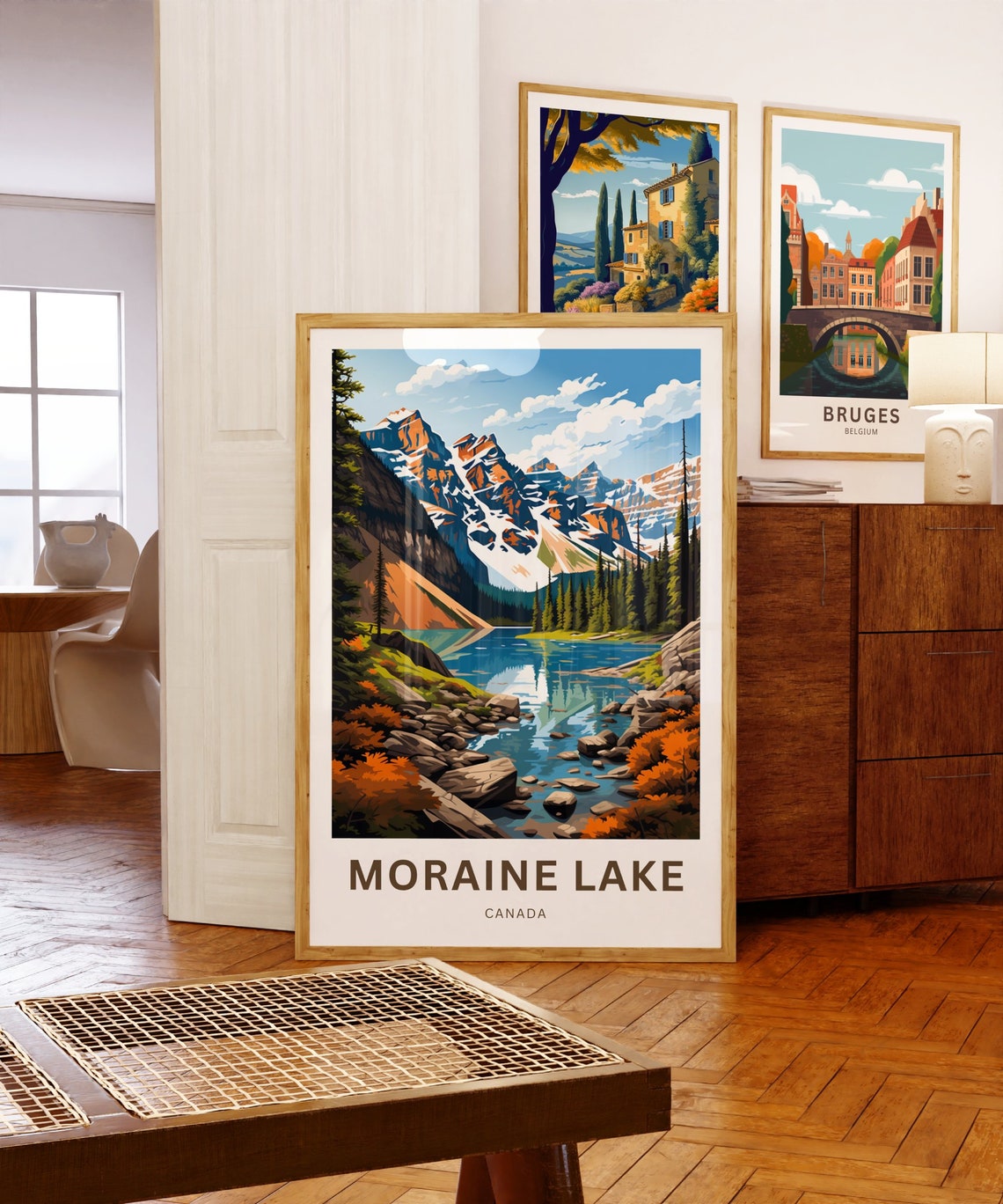 Personalized Moraine Lake Canada Rocky Shore Custom Travel Poster - Image 5