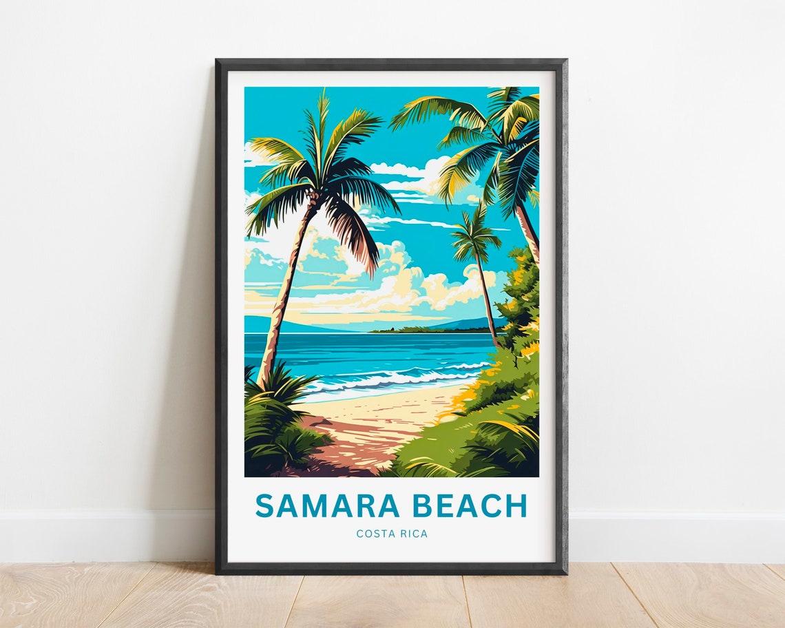 Samara Beach Travel Print Samara Beach Poster Costa Rica Wall Art Framed Present Gift Costa Rica Present