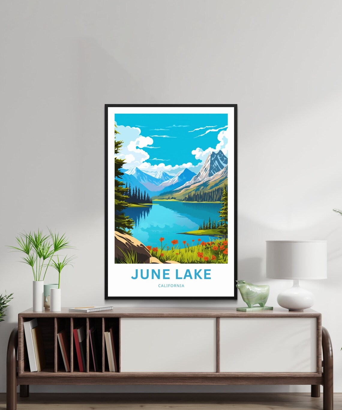 June Lake California Alpine Lake Wildflower Meadow Travel Poster - Image 2
