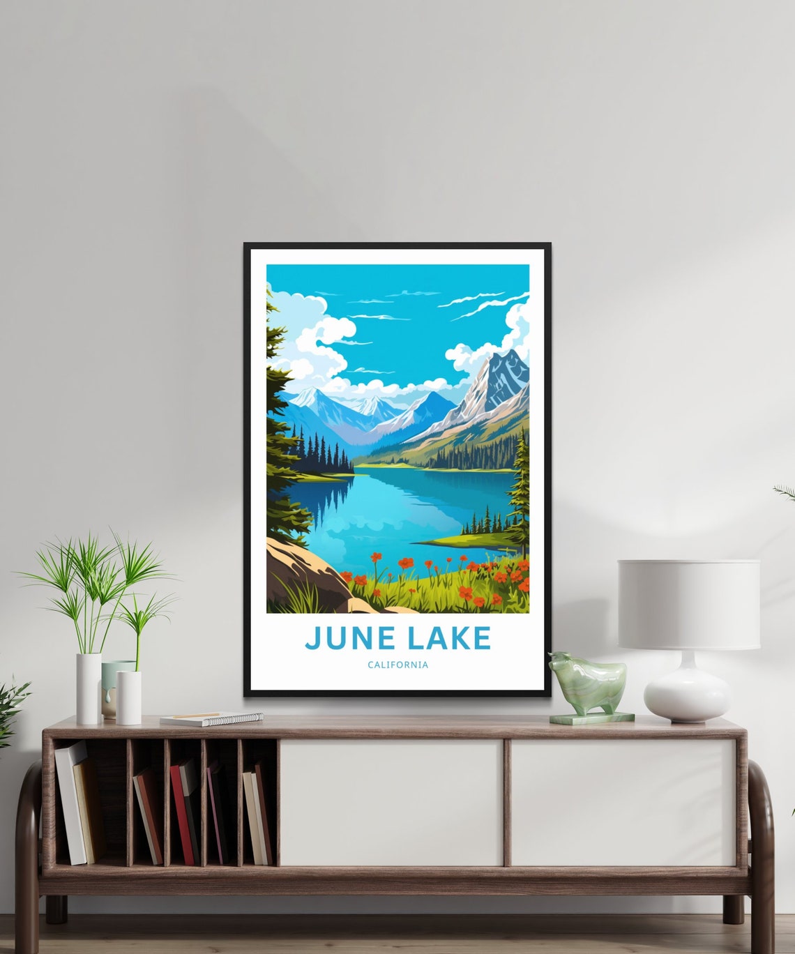 June Lake Personalized California Wildflower Meadow Lake Poster - Image 2