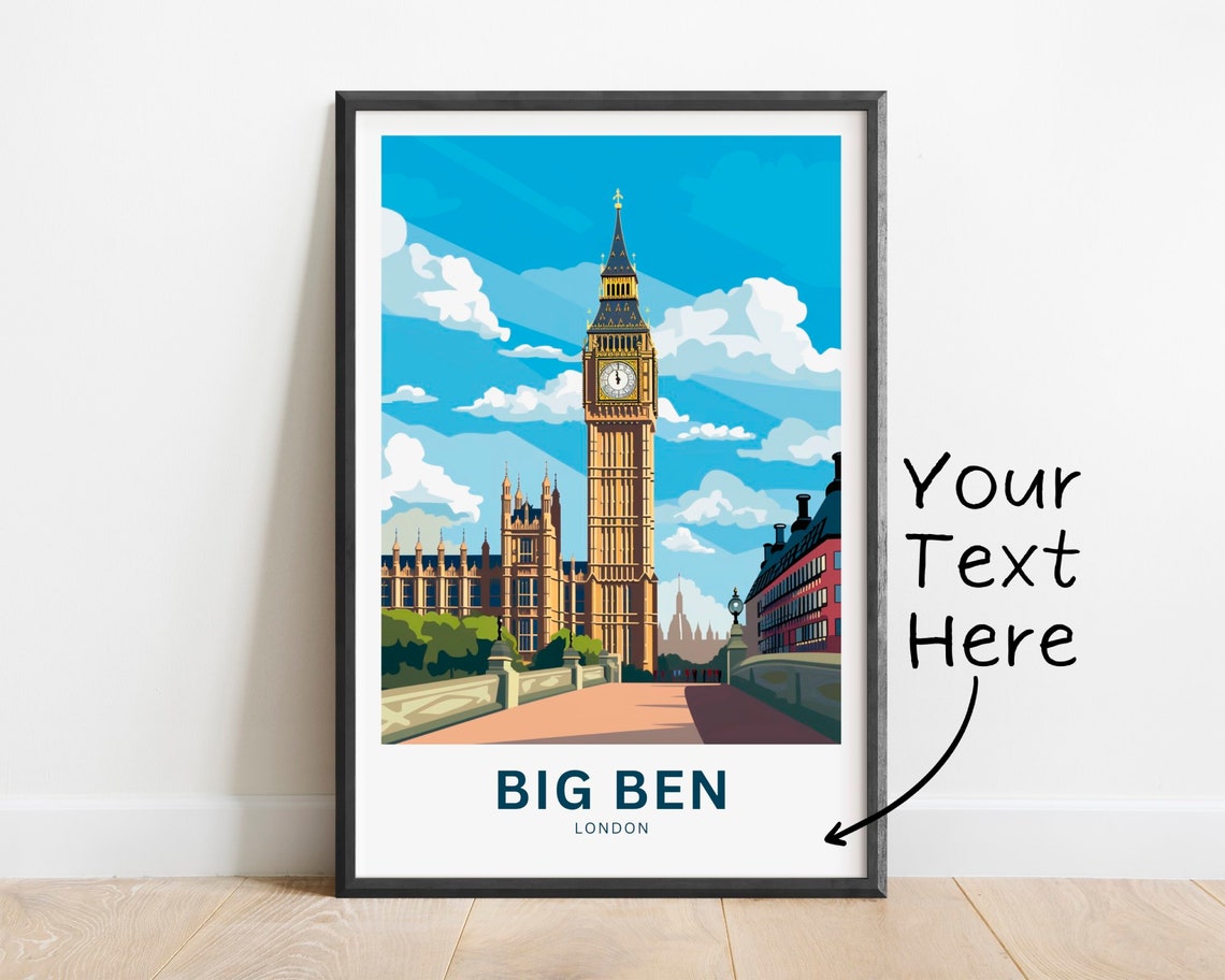 Big Ben Clock Tower London Bridge Westminster England Poster