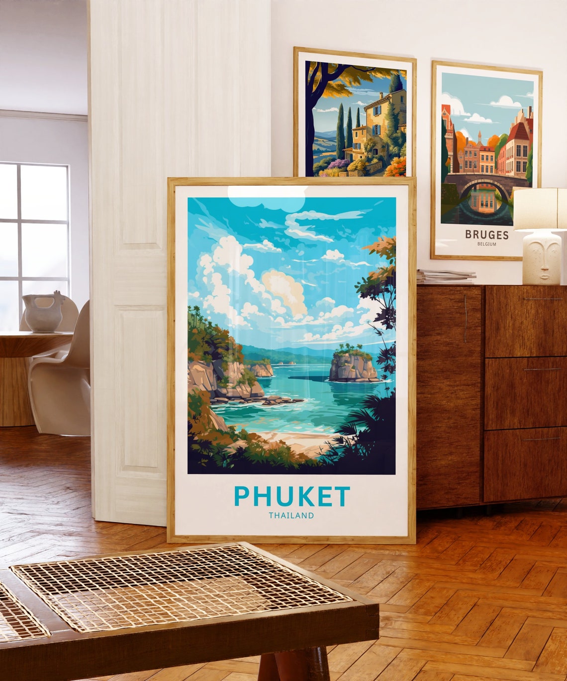 Phuket Thailand Rocky Cove Turquoise Bay and Palm Trees Poster - Image 5
