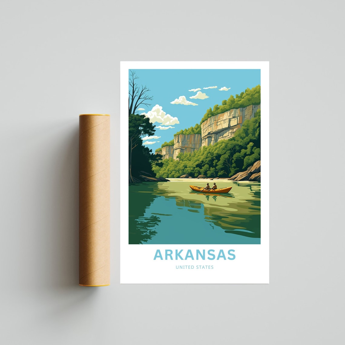 Arkansas River Bluffs Kayaking Adventure Nature Travel Poster - Image 4
