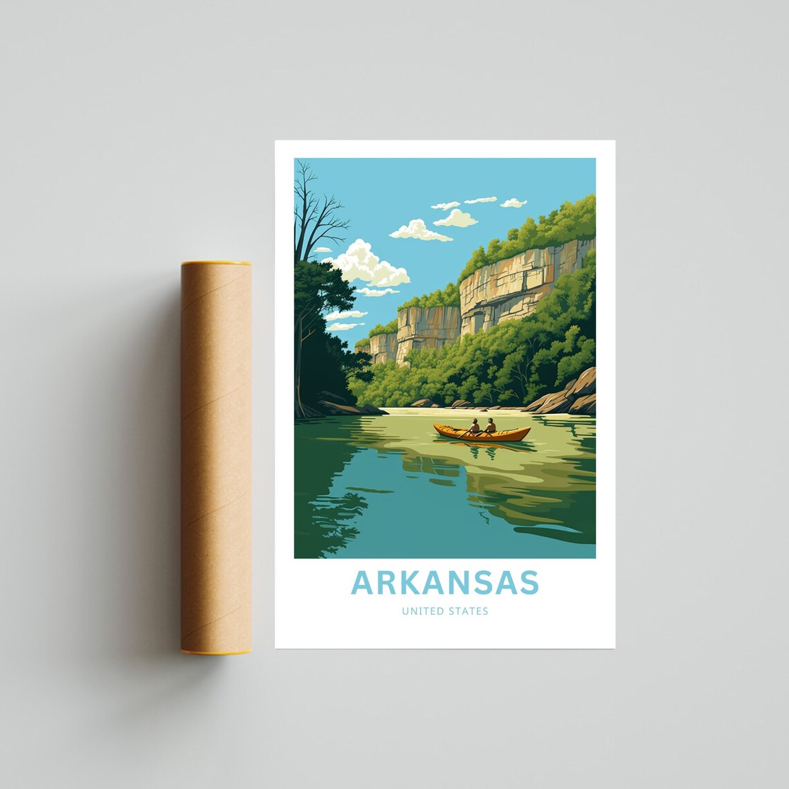 Personalized Arkansas River Bluffs Kayak Custom Travel Poster - Image 4