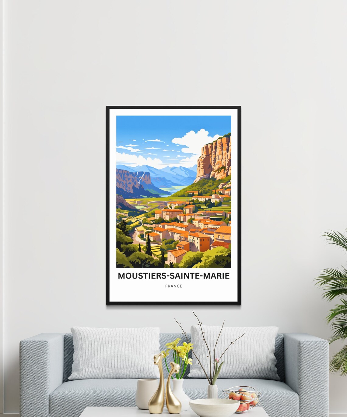 Moustiers-Sainte-Marie France Mountain Village Panorama Travel Poster - Image 4