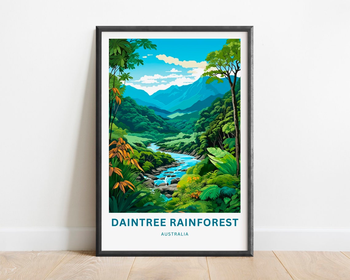 Daintree Rainforest Australia Tropical River Valley Travel Poster
