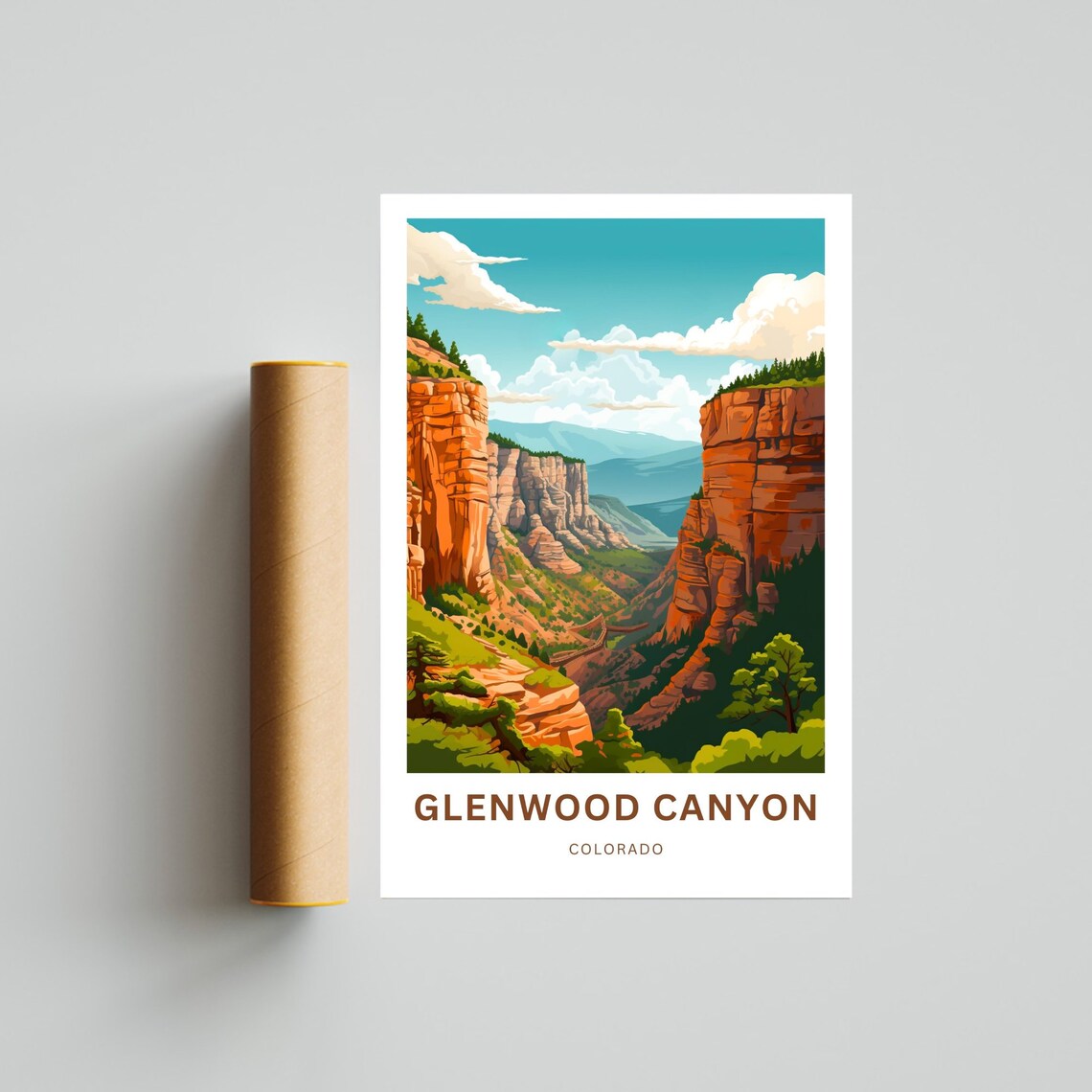 Glenwood Canyon Colorado Scenic Red Rock Cliffs Vista Travel Poster - Image 3