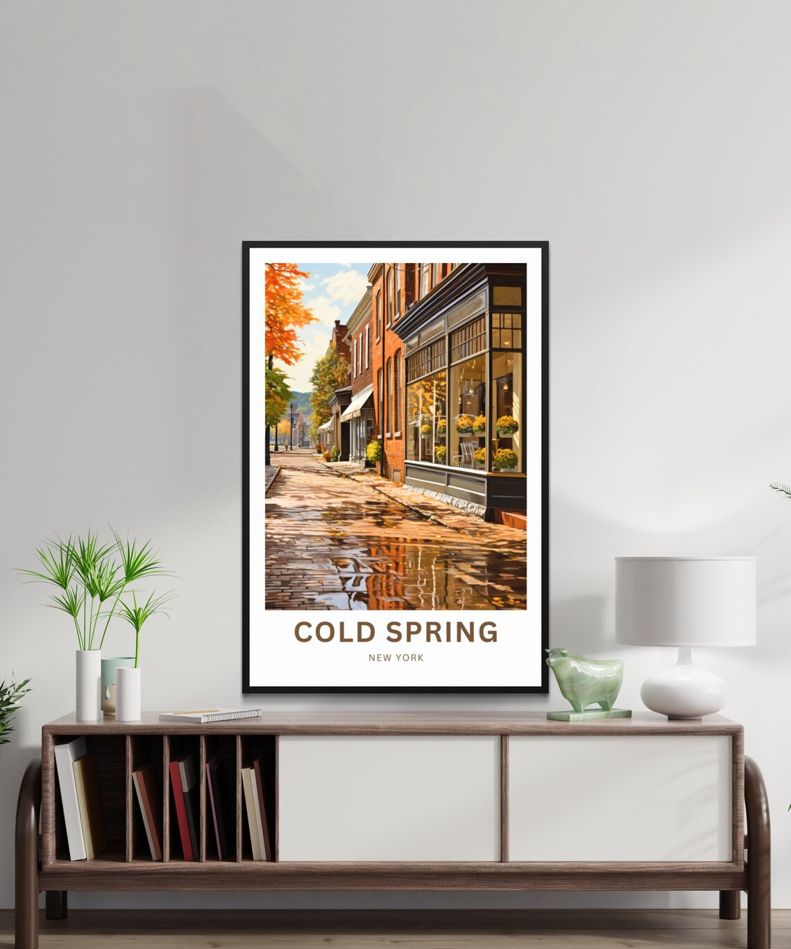Cold Spring New York Autumn Main Street Vintage Travel Poster - Image 2