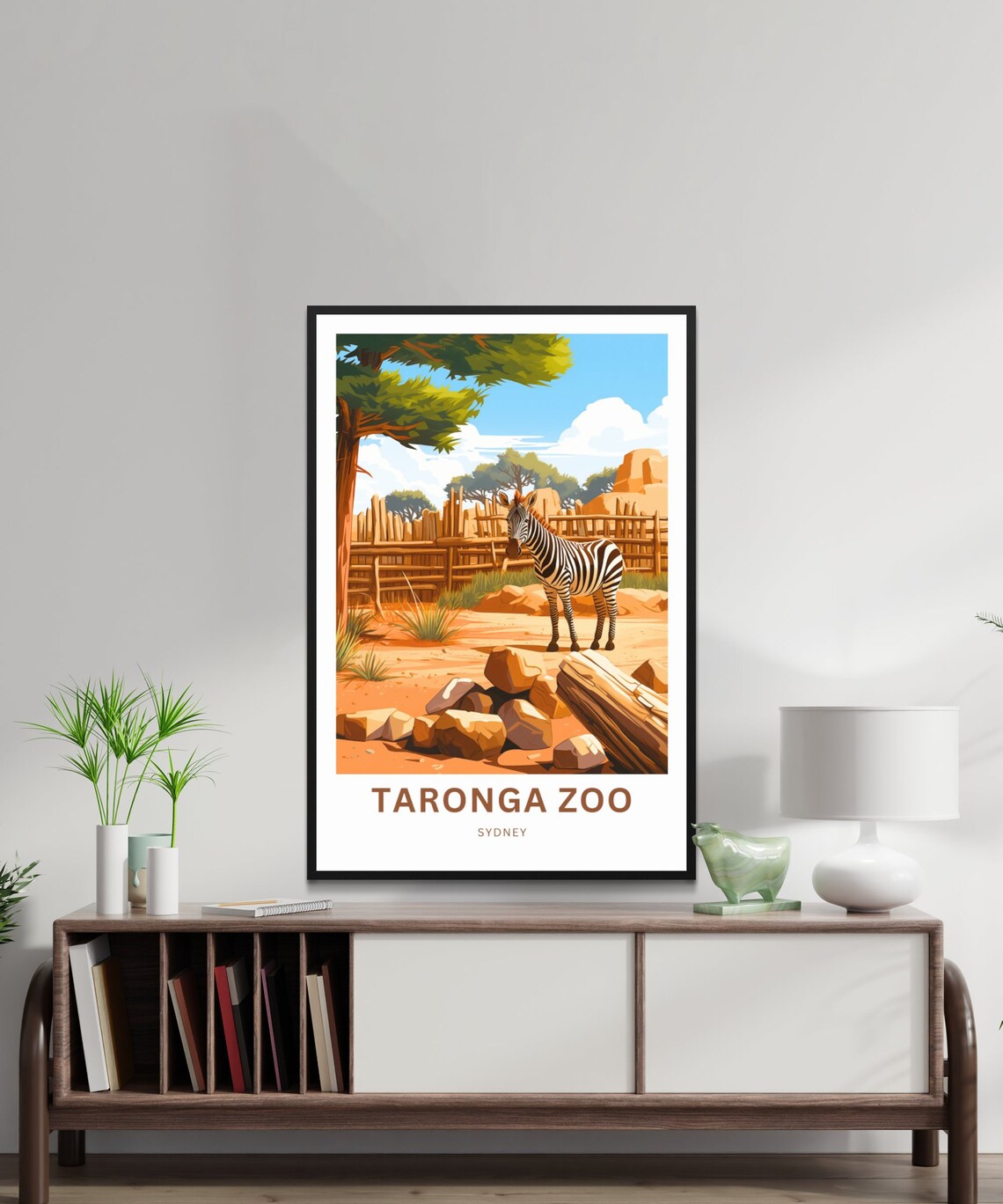 Taronga Zoo Sydney Zebra Savannah Habitat Wildlife Travel Poster - Image 2