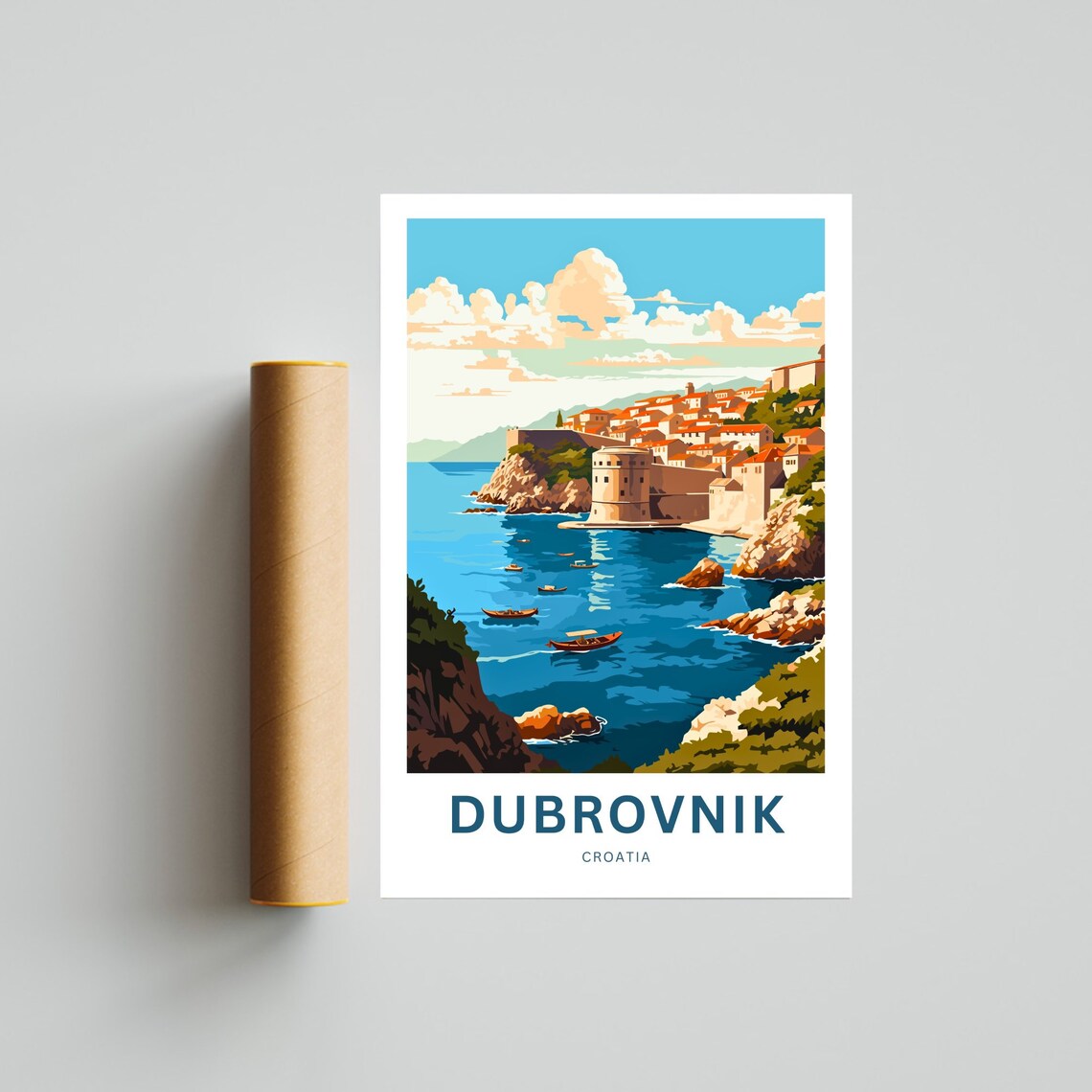Personalized Dubrovnik Travel Print, Croatia Poster - Image 4