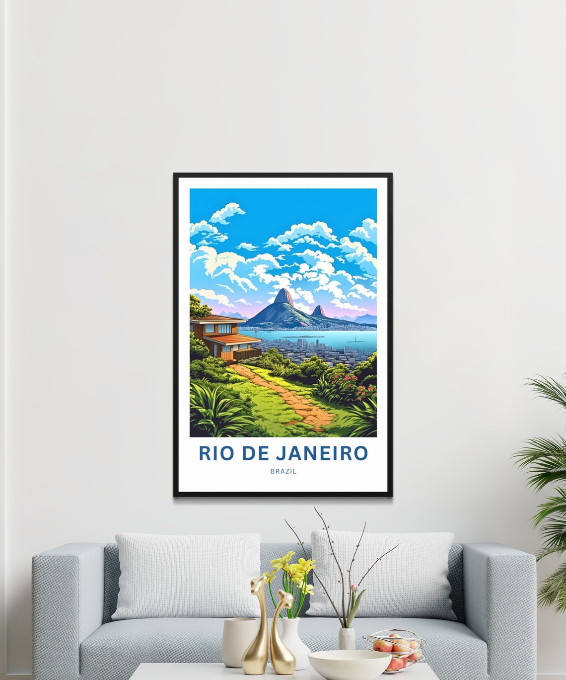 Rio De Janiero Travel Print Rio De Janiero Poster Brazil Wall Art Framed Present Gift Brazil Present - Image 2