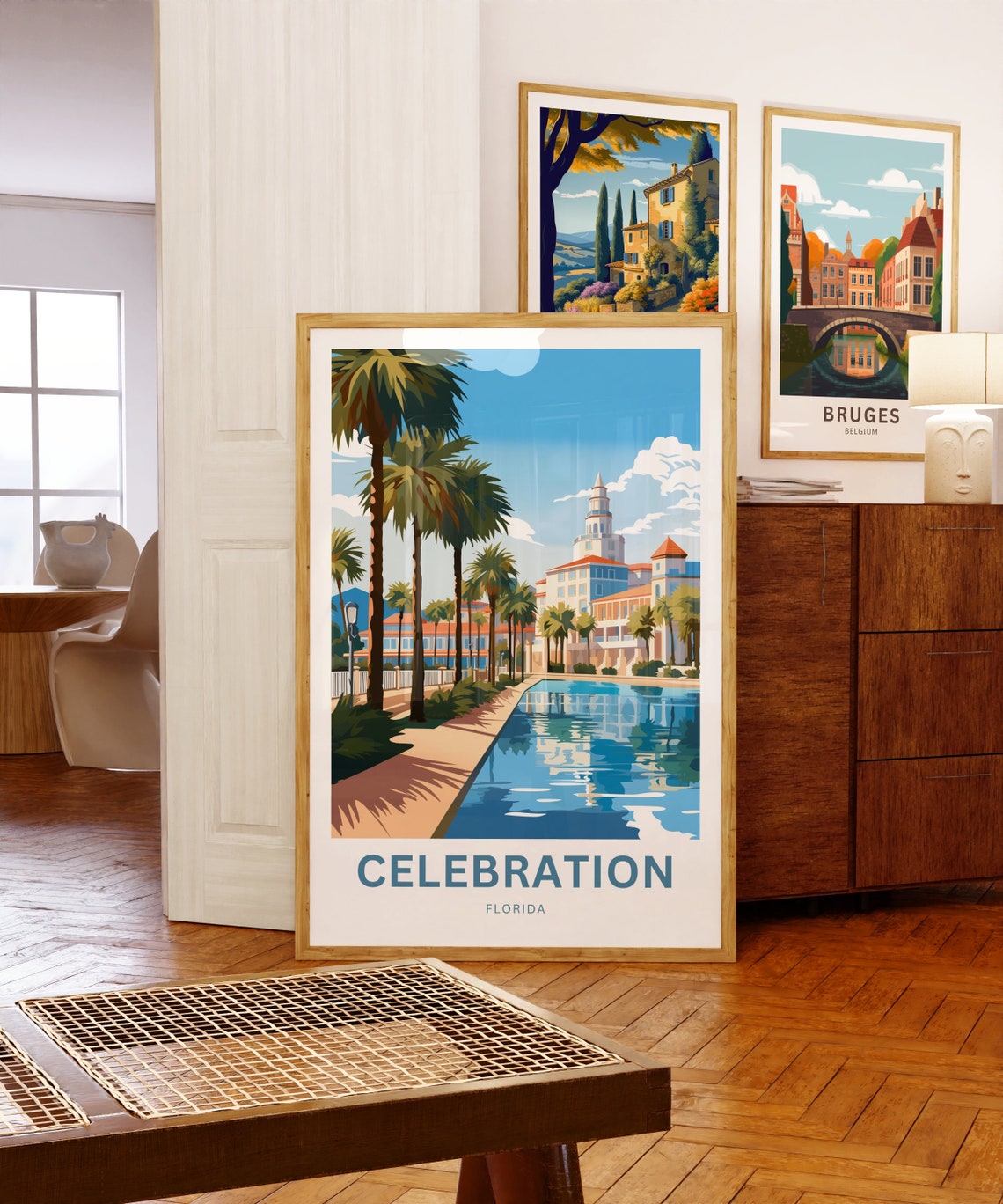 Personalized Celebration Florida Tower Canal Custom Text Poster - Image 5