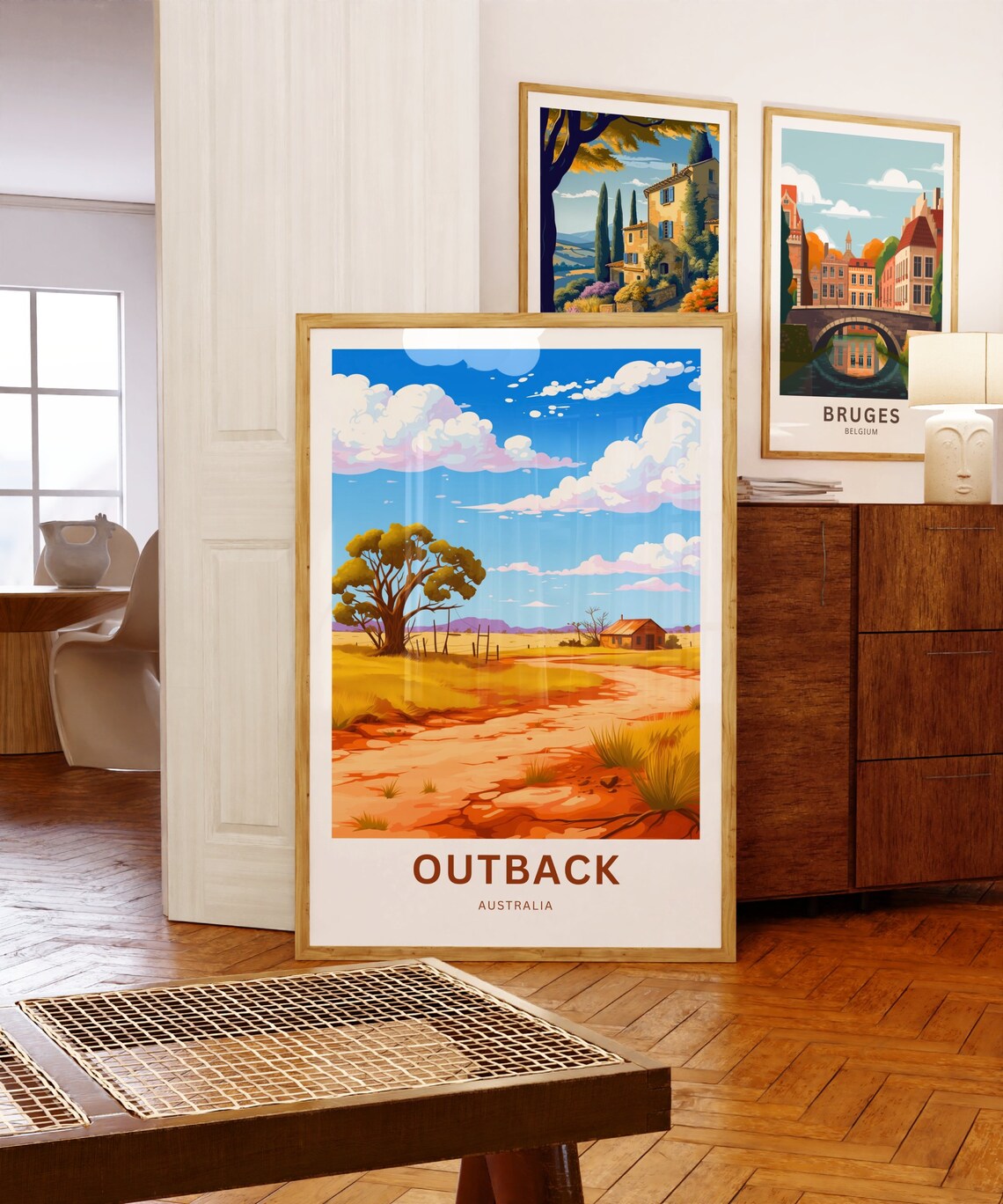 Australian Outback Farmhouse Dirt Road Country Travel Poster - Image 5