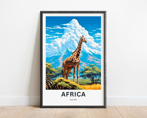 Africa Safari Travel Print Africa Safari Poster African Wall Art Framed Present Gift Africa Present