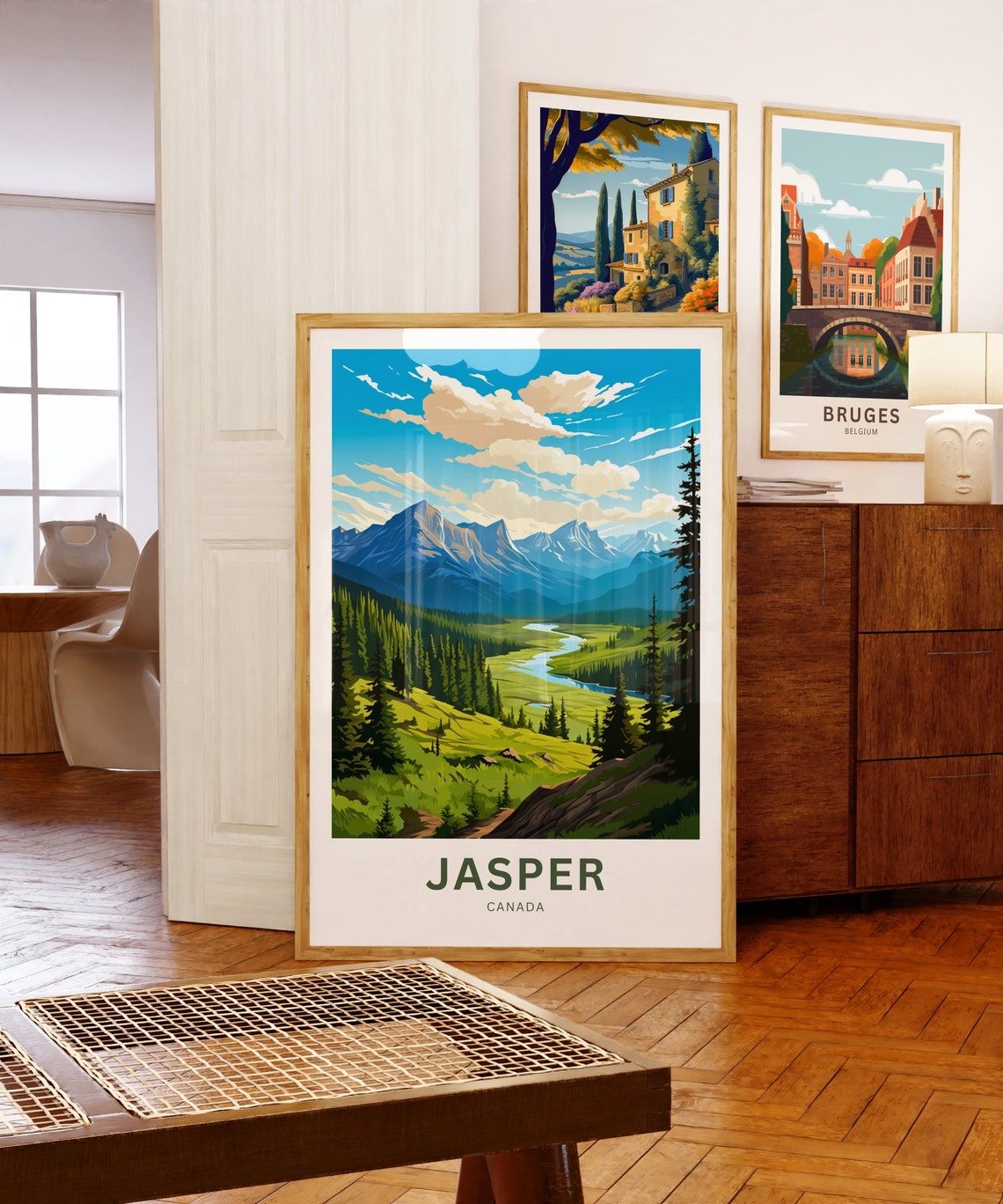 Jasper Canada Mountain River Valley Personalized Travel Poster - Image 5